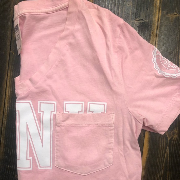 VS PINK Campus Pocket Tee size small COTTON CANDY PINK with white lettering. - Picture 5 of 5